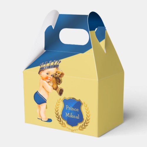 Prince Blue and Gold Baby ShowerBirthday Party Fa Favor Boxes