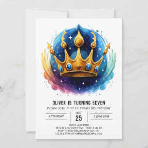 Prince Blue Digital Birthday Invitation