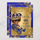Prince Boy Baby Shower Gold Blue Crown Ethnic Invitation at Zazzle