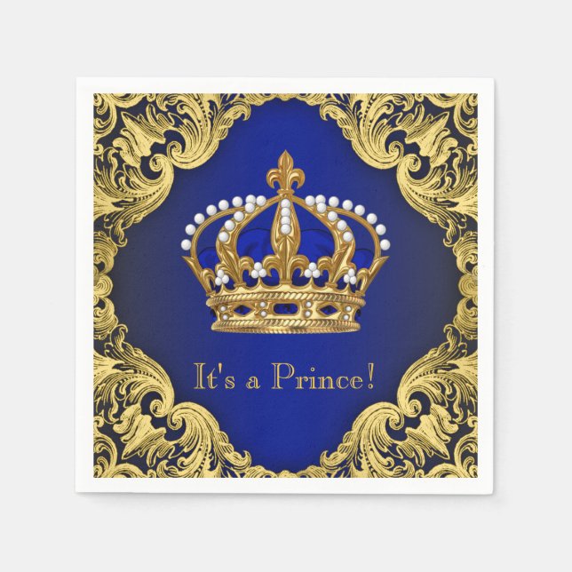 Prince Boy Baby Shower Napkins (Front)