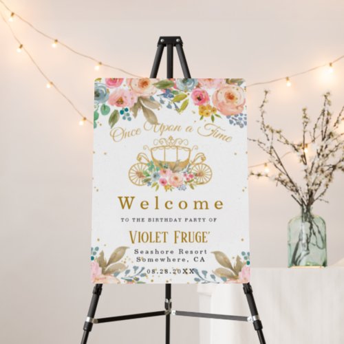 Prince Carriage Birthday Party Welcome Sign