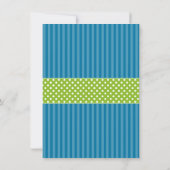 Prince Carriage Blue Green Stripes Baby Shower Invitation (Back)