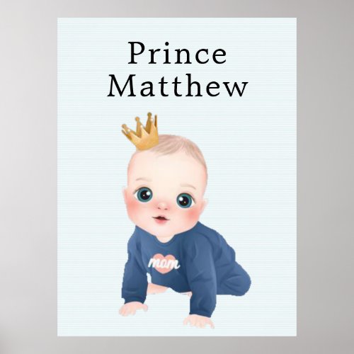 Prince Cartoon Character Baby Boy Poster