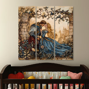 Prince Charming and Sleeping Beauty Triptych