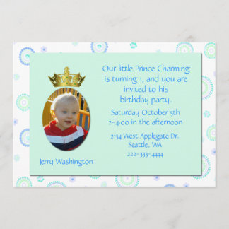 Prince Charming Birthday Party Invitation