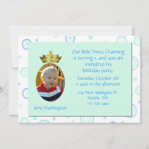 Prince Charming Birthday Party Invitation