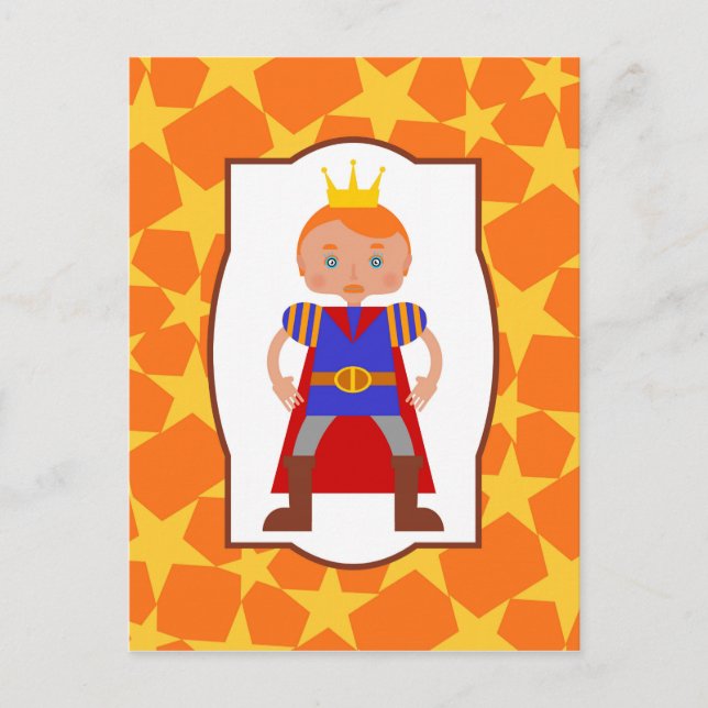 Prince Charming Boy Birthday Party Postcard (Front)
