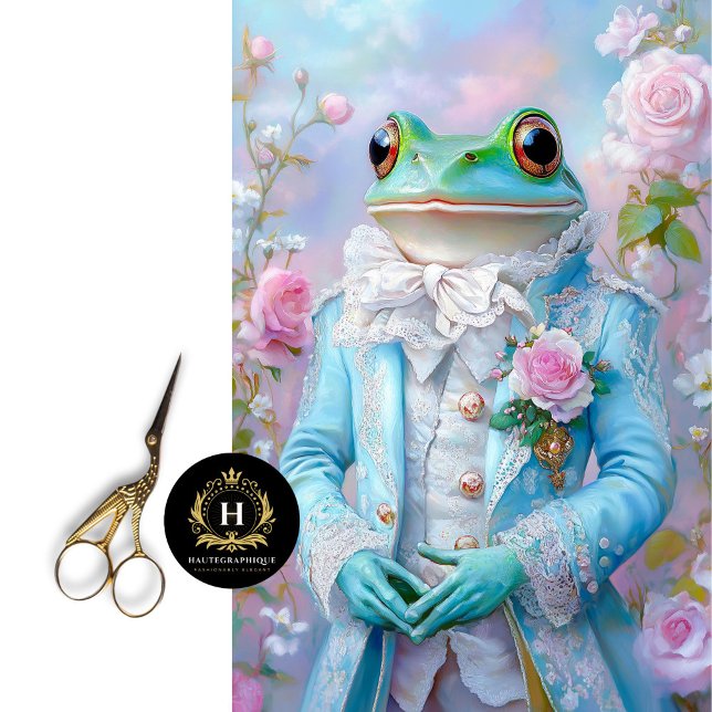 Prince Charming Frog Romantic Wedding Decoupage Tissue Paper (Creator Uploaded)