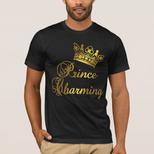 Prince Charming in Gold T_shirt for Baby or Adult