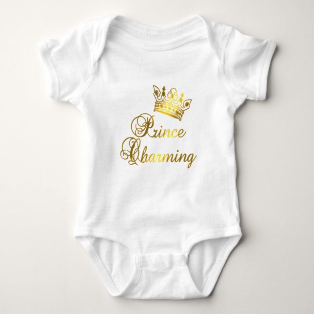 Prince Charming in Gold T-shirt for Baby or Adult Baby Bodysuit (Front)