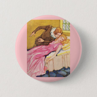 Prince Charming kissing Sleeping Beauty Button