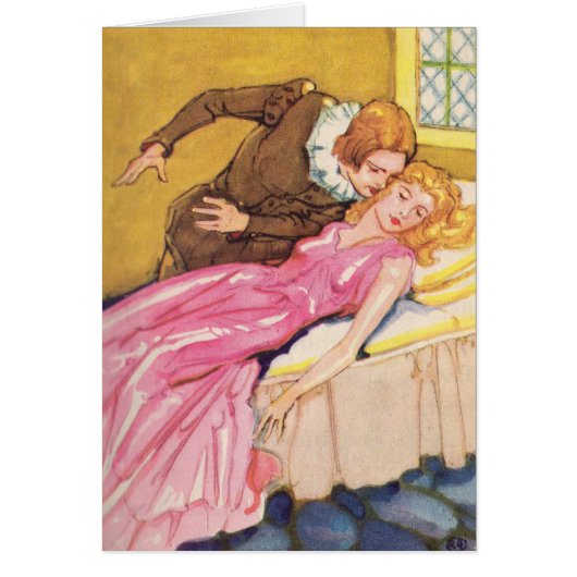 Prince Charming kissing Sleeping Beauty Cards (Front)