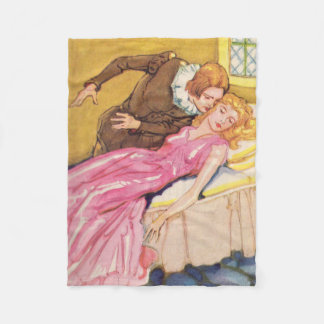 Prince Charming kissing Sleeping Beauty Fleece Blanket