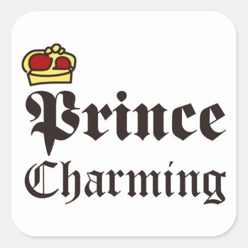 Prince Charming Square Sticker