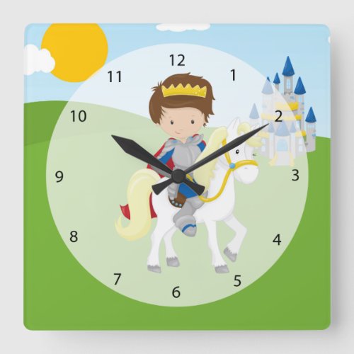 Prince Charming Square Wall Clock