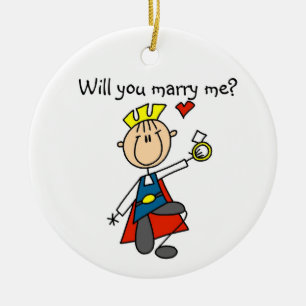 Prince Charming Will You Marry Me Ceramic Ornament