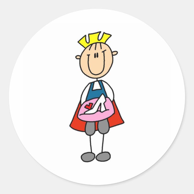 Prince Charming With Glass Slipper Sticker (Front)