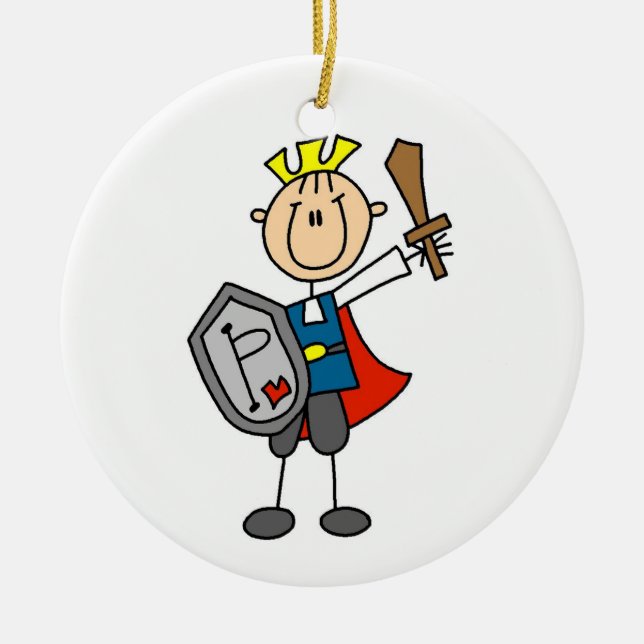 Prince Charming With Sword Ceramic Ornament (Front)