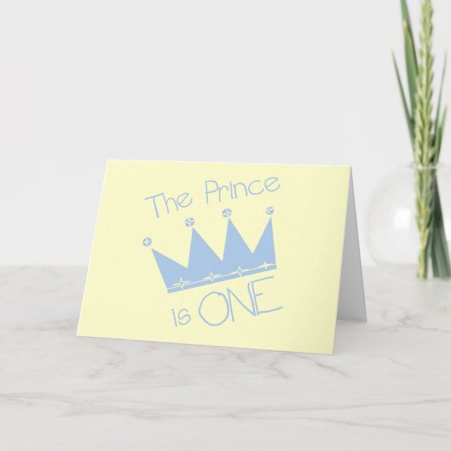 Prince Crown 1st Birthday Tshirts and gifts Card (Front)