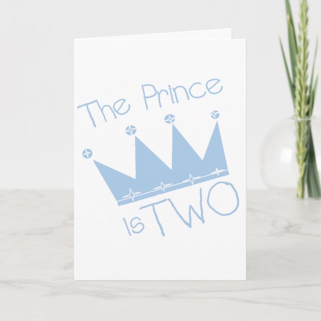 Prince Crown 2nd Birthday tshirts and Gifts Card (Front)