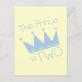 Prince Crown 2nd Birthday tshirts and Gifts Postcard