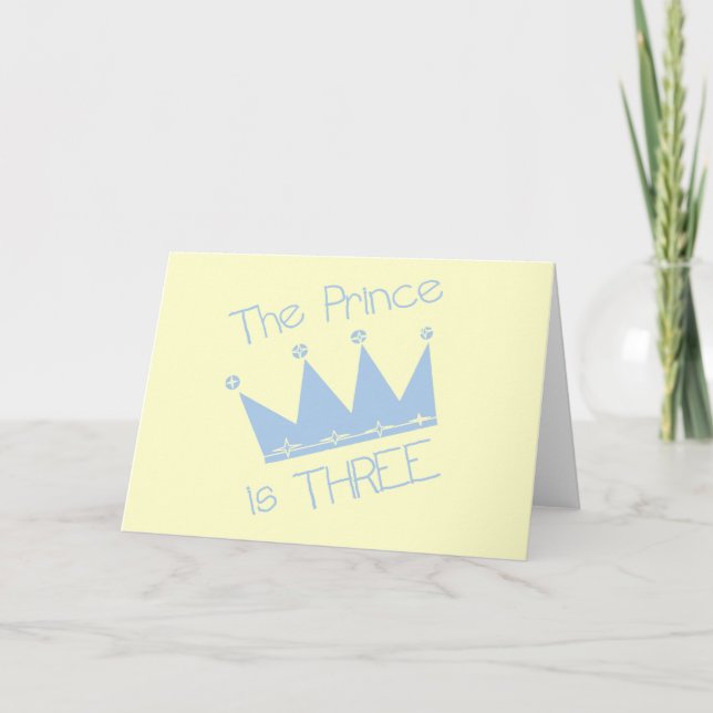 Prince Crown 3rd Birthday Tshirts and Gifts Card (Front)