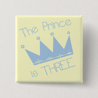 Prince Crown 3rd Birthday Tshirts and Gifts Pinback Button