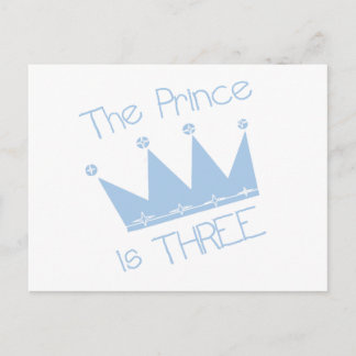 Prince Crown 3rd Birthday Tshirts and Gifts Postcard
