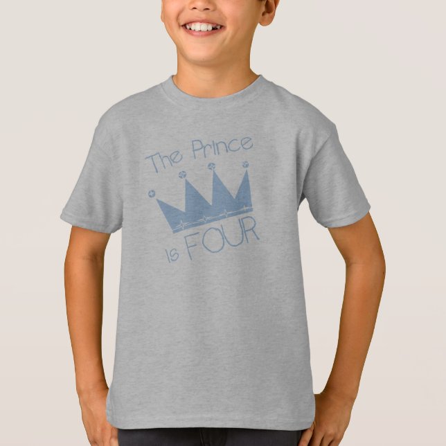 Prince Crown 4th Birthday Tshirts and Gifts (Front)