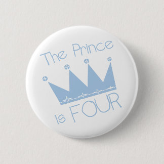 Prince Crown 4th Birthday Tshirts and Gifts Pinback Button