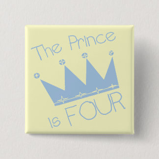 Prince Crown 4th Birthday Tshirts and Gifts Pinback Button