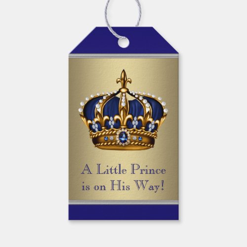 Prince Crown Baby Shower Gift Tags