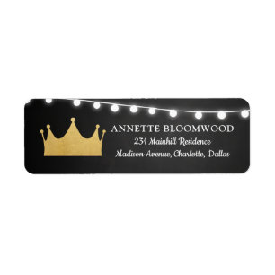 Prince Crown Baby Shower Gold Foil Chalkboard Label