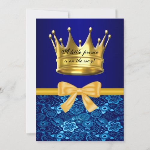 Prince Crown Baby Shower Invitation