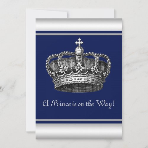 Prince Crown Baby Shower Invitation