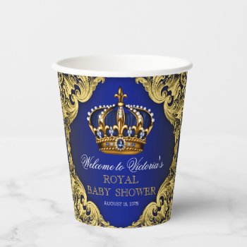 Prince Crown Baby Shower Paper Cups by BabyCentral at Zazzle