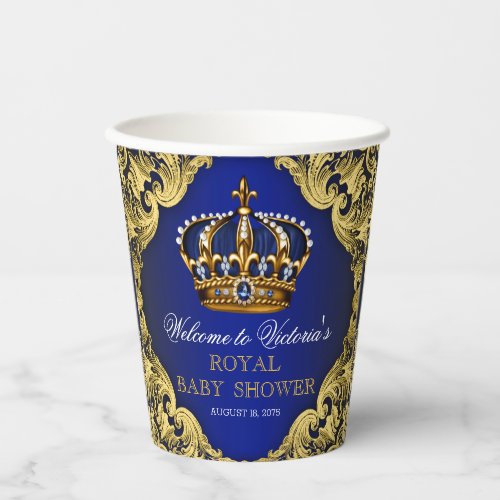 Prince Crown Baby Shower Paper Cups