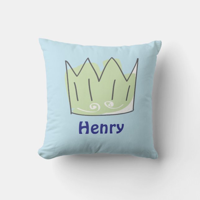 Prince Crown, Cute Baby Boy Gift, Personalized   Throw Pillow (Front)