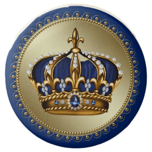 Prince Crown Prince Baby Shower Cookies (Front)