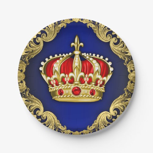 Prince Crown Royal Baby Shower Paper Plates