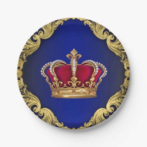 Prince Crown Royal Baby Shower Paper Plates