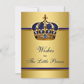 Prince Crown Wishes For Baby Boy Baby Shower Advice Card by BabyCentral at Zazzle