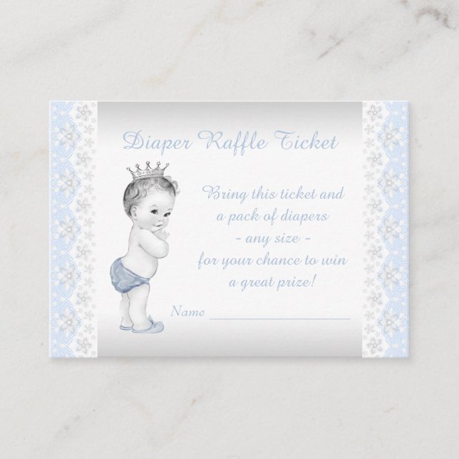 Prince Diaper Raffle Ticket Enclosure Card (Front)