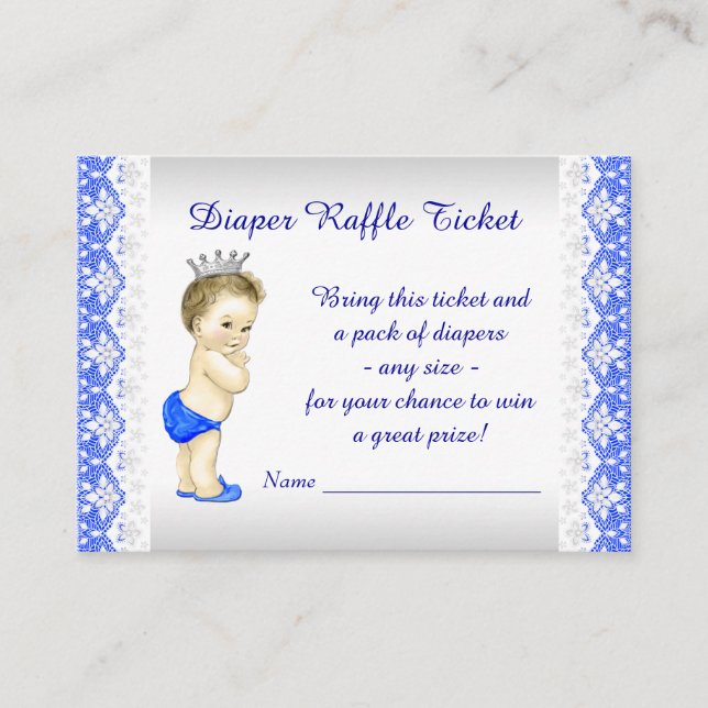 Prince Diaper Raffle Ticket Enclosure Card (Front)