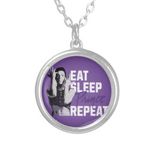 Prince EatSleepPrinceRepeat Silver Plated Necklace
