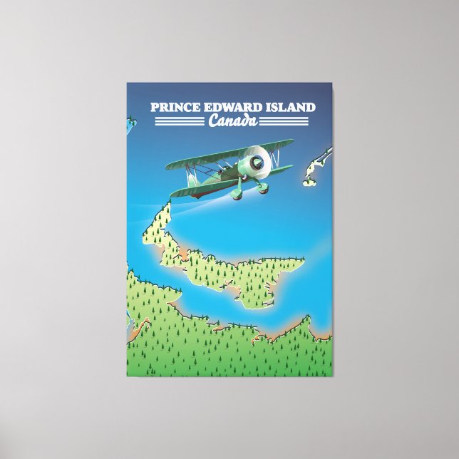 Prince Edward Island, Canada map. Canvas Print (Front)
