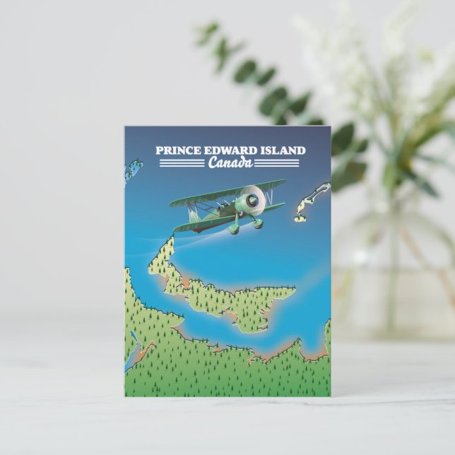 Prince Edward Island, Canada map. Postcard (Standing Front)