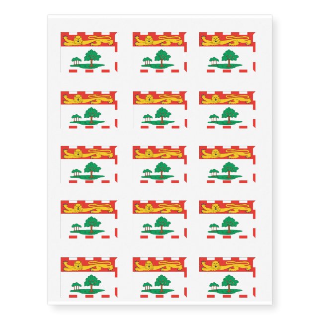 PRINCE EDWARD ISLAND FLAG TEMPORARY TATTOOS (Front)