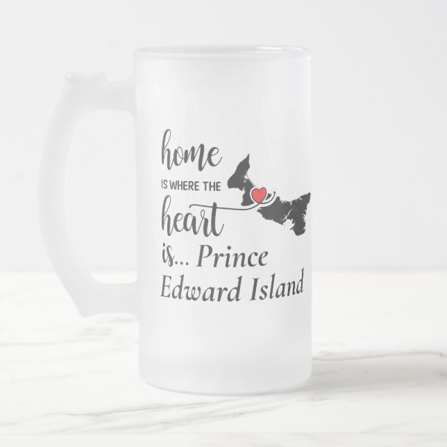 Prince Edward Island Home is Where Heart is Frosted Glass Beer Mug (Left)