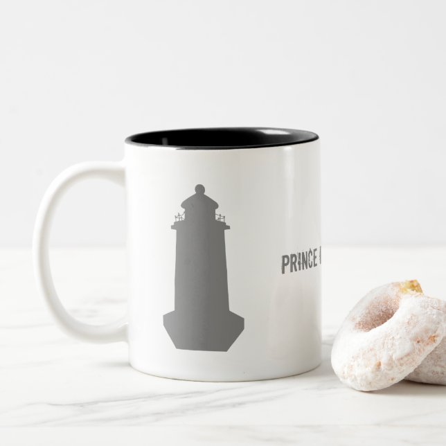 Prince Edward Island Lighthouse Two-Tone Coffee Mug (With Donut)